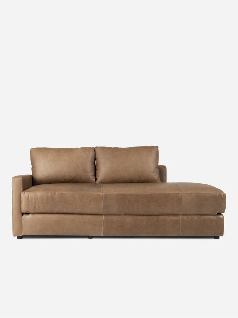 Delia Leather Sleeper Couch Codiac Taupe