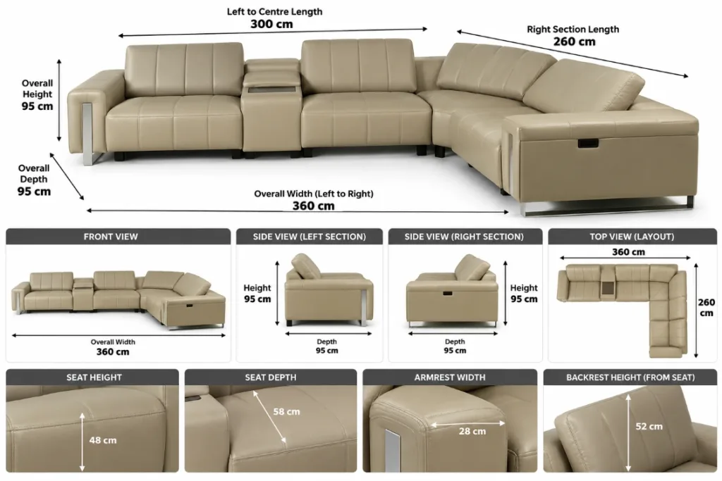 Mellow Motion Full Corner Leather Taupe