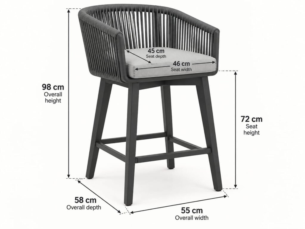Diva 4 Seater Bar Table – Anthracite
