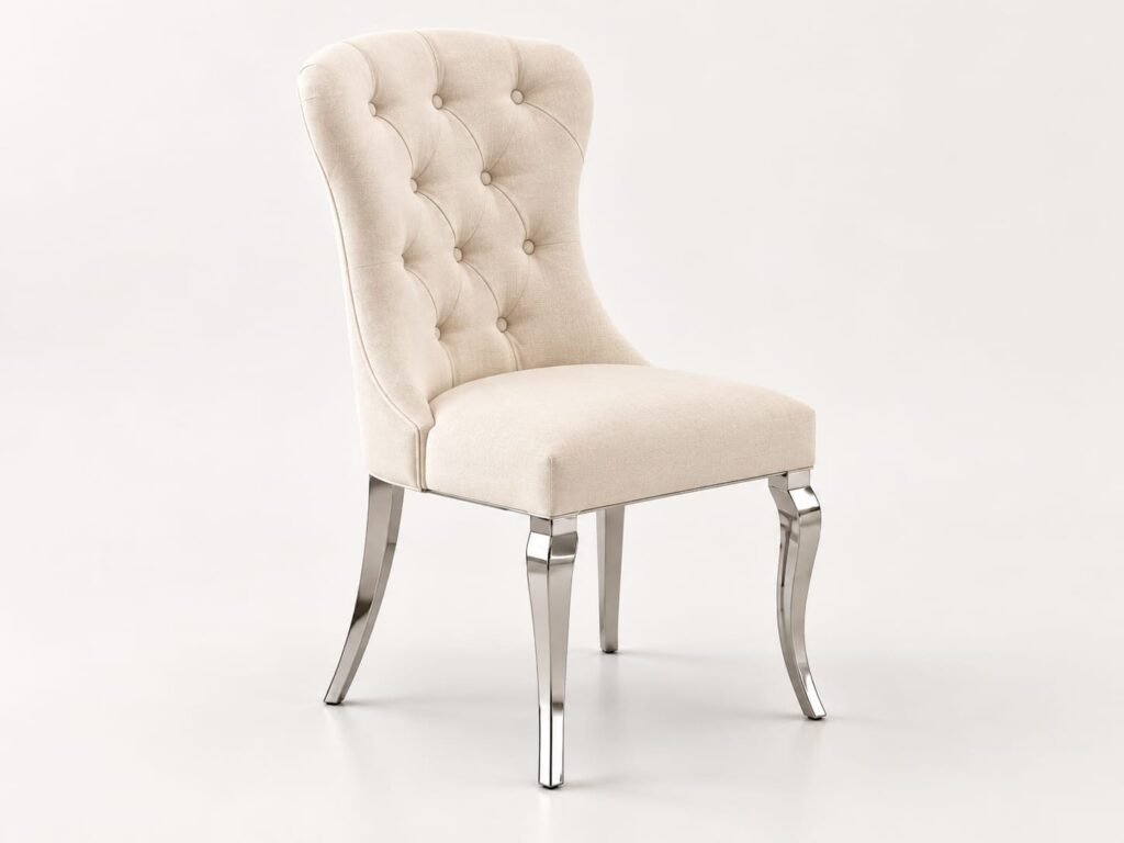 Prestige Marble Dining Table Set With 6 Seater Tufted Chairs