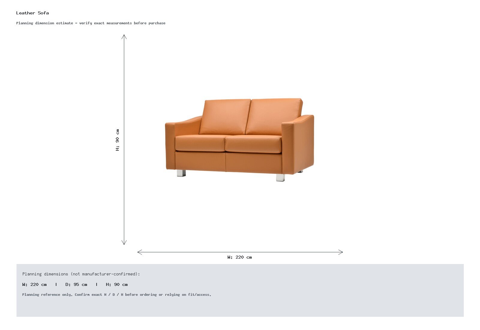 Leather Sofa Dimension