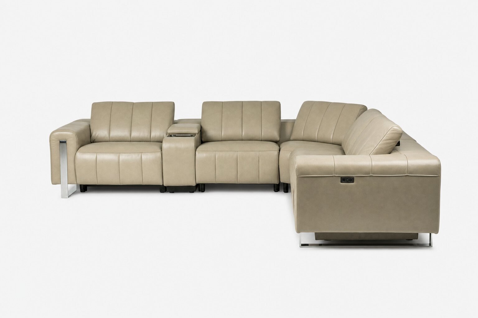 Mellow Motion Full Corner Leather Taupe Side