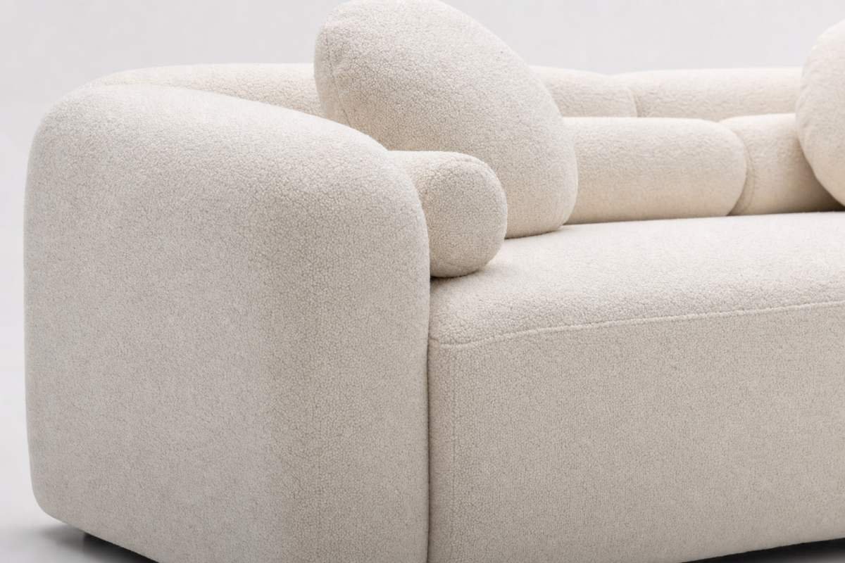 Glynnis 2-Seater Sofa (Sherpa) | Maison Luxe Interiors Closeup