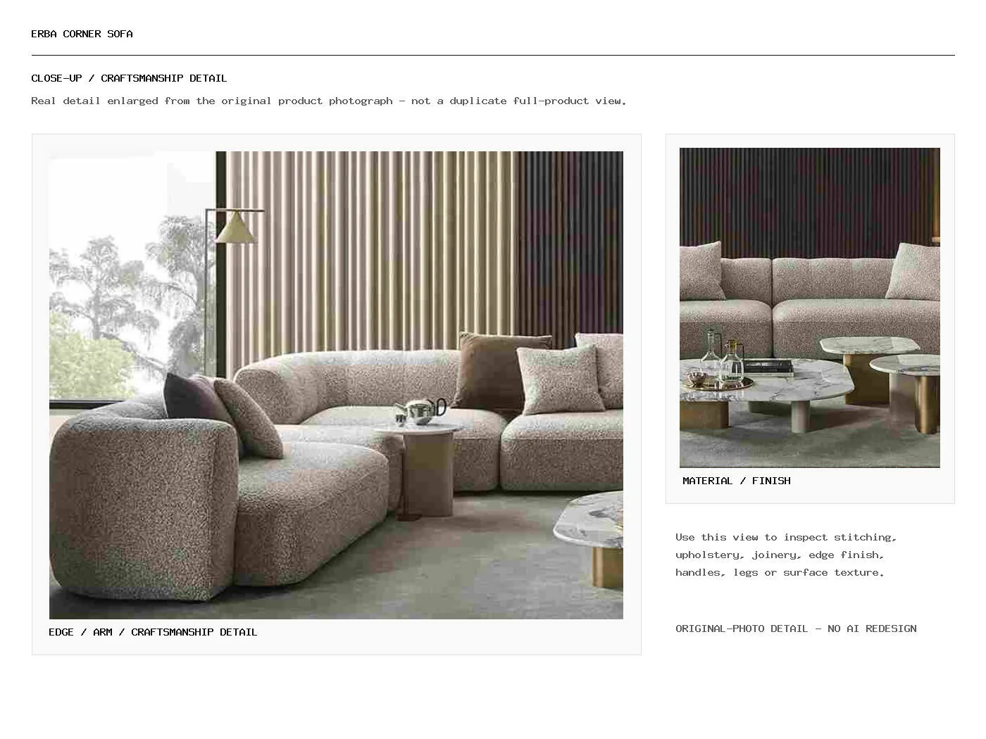 Erba Corner Sofa Closeup