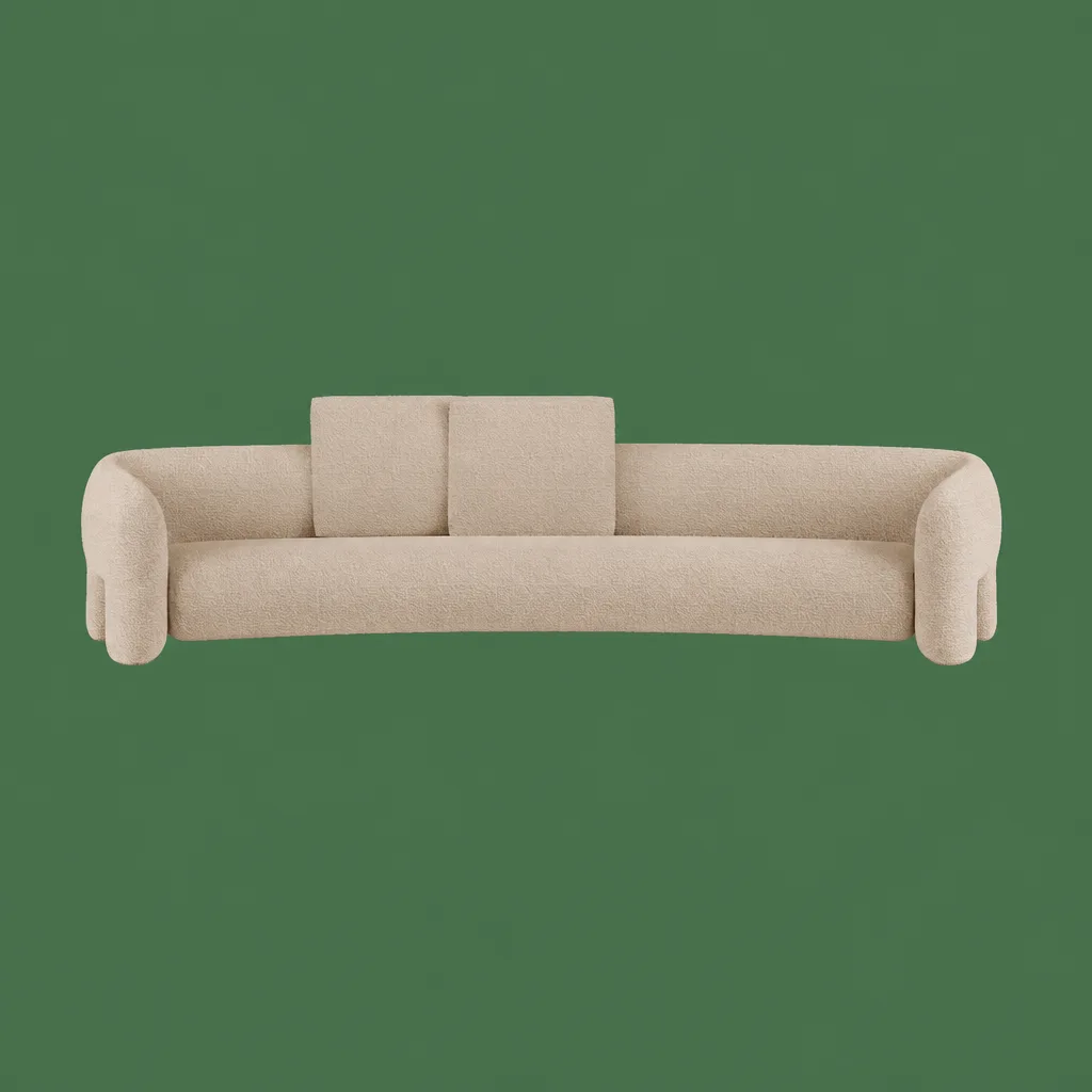 Boucle Open Arms Sofa