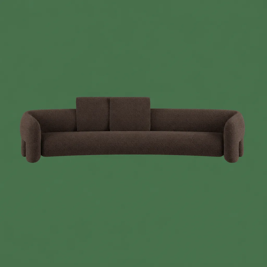 Boucle Open Arms Sofa