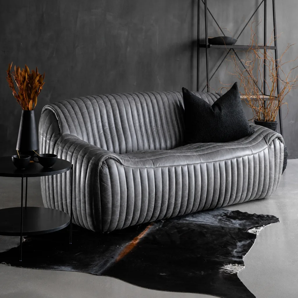 Cuban 3 Seater Leather Couch Tan