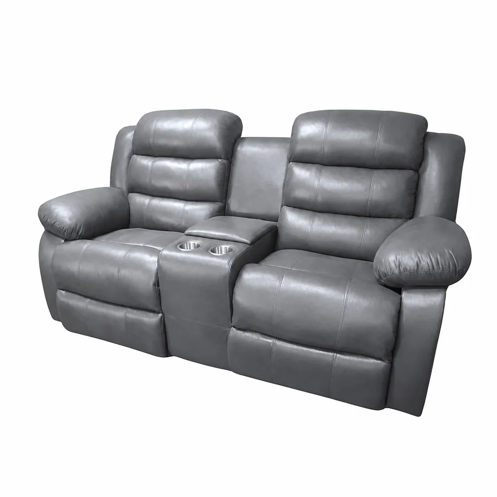 Dark Brown Buffalo Suede Material Two Seater Recliner Couch Sofa