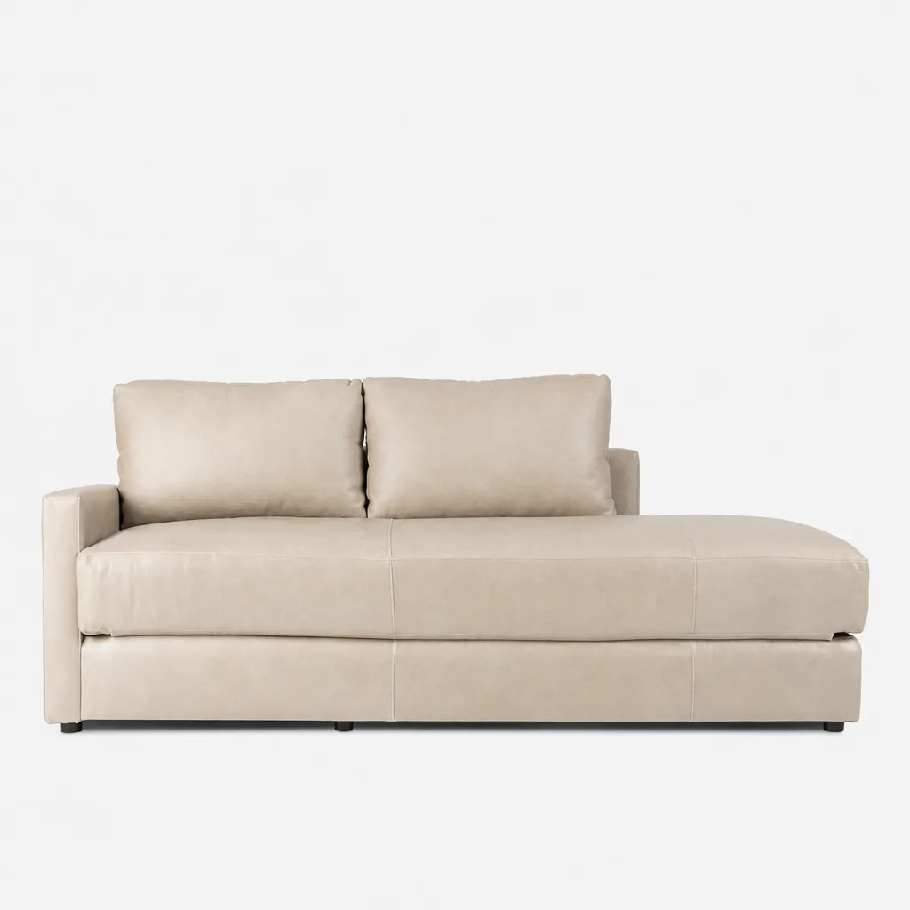 Delia Leather Sleeper Couch Codiac Taupe