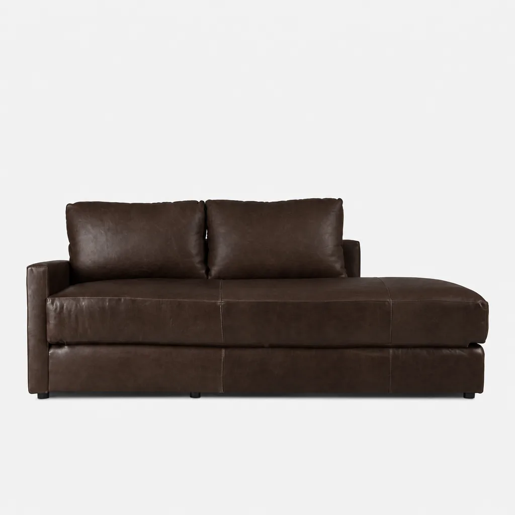Delia Leather Sleeper Couch Codiac Taupe