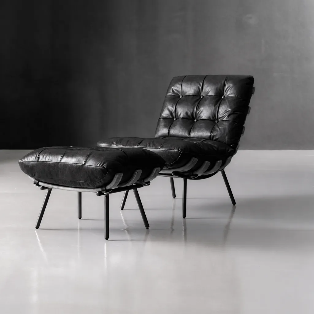 Fidel Leather Lounge Chair – Tan