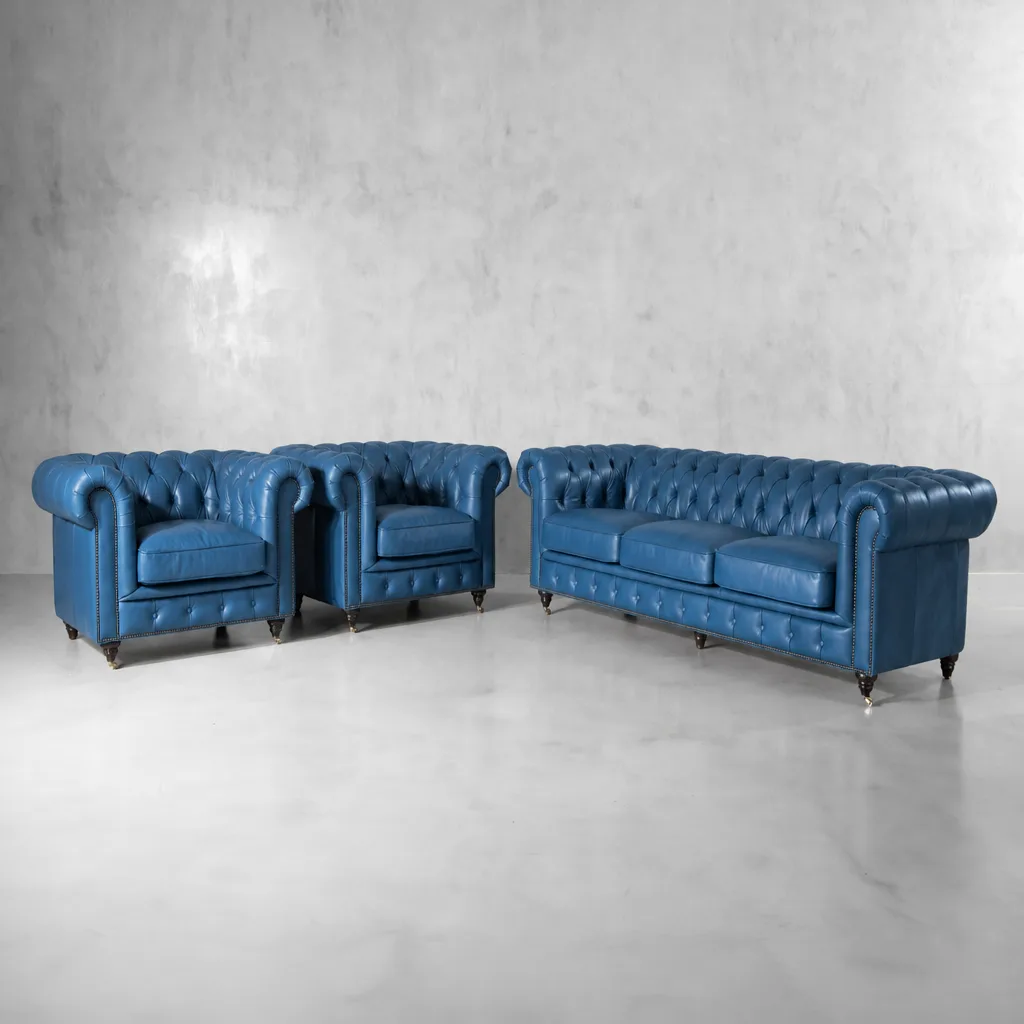 Jefferson Leather Lounge Suite – Smoke
