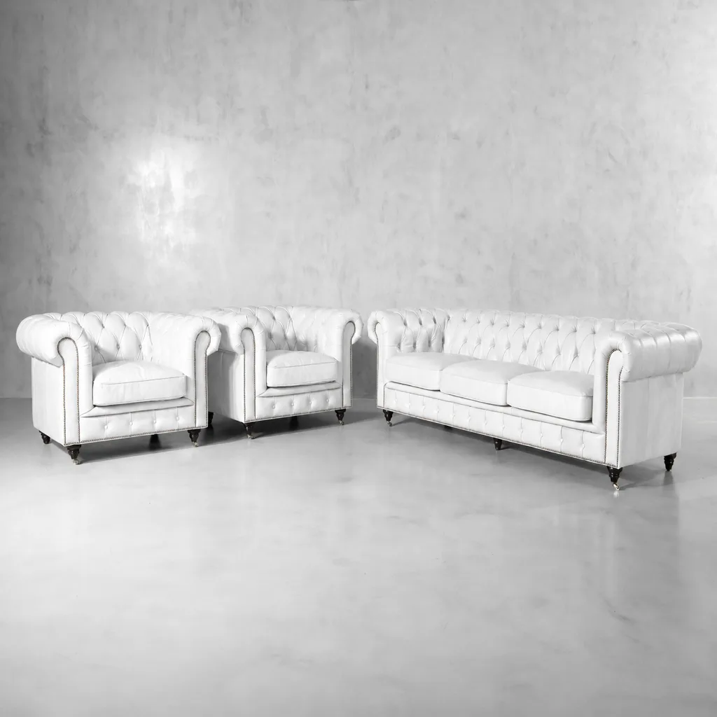Jefferson Leather Lounge Suite – Smoke