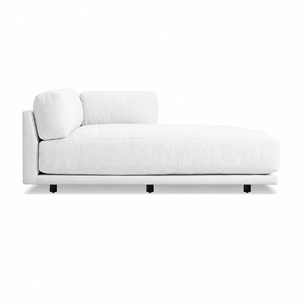 Light Grey Fabric Chaise Couch