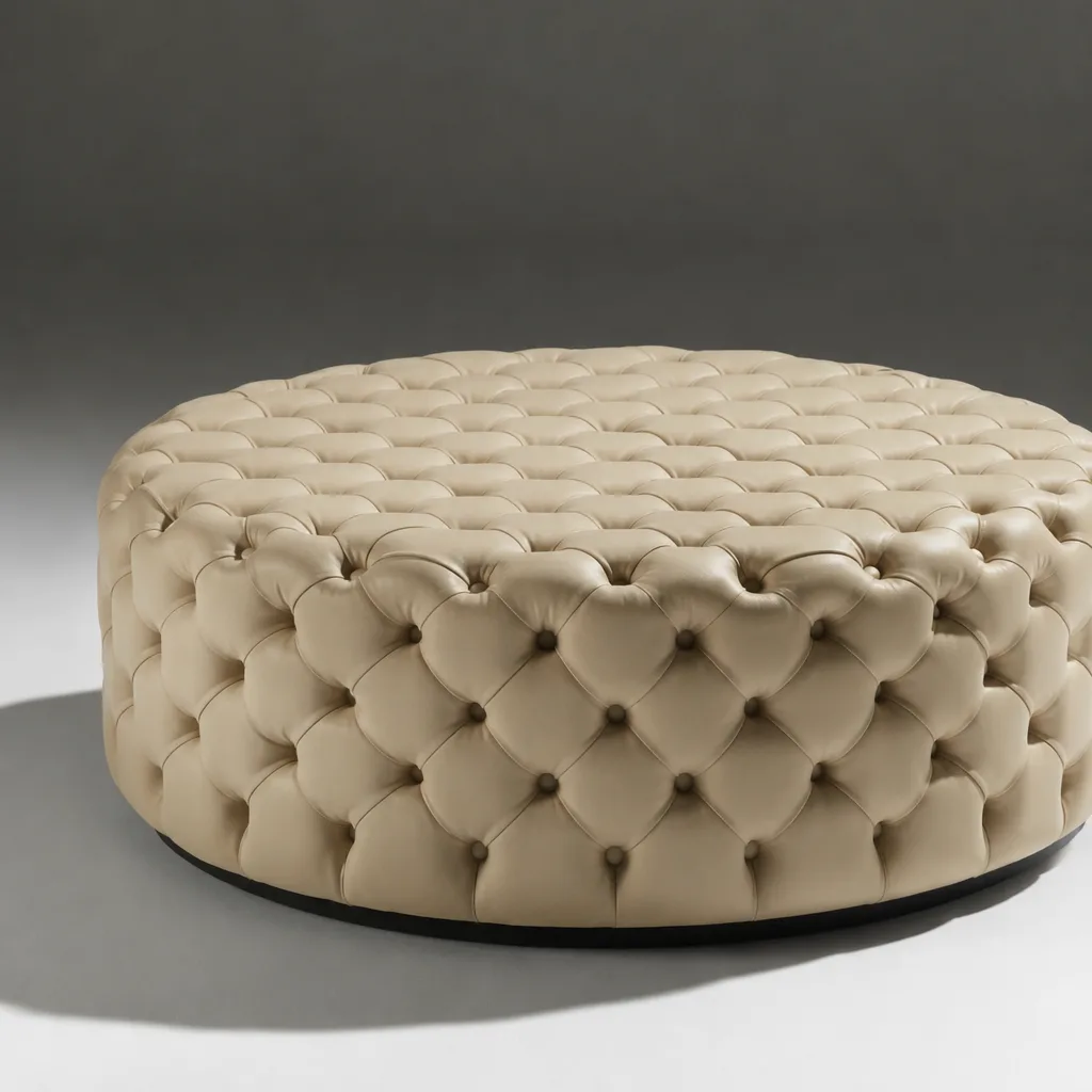 Round Buttoned Ottoman