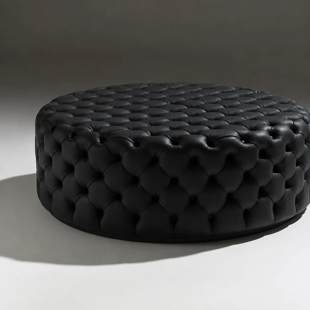 Round Buttoned Ottoman