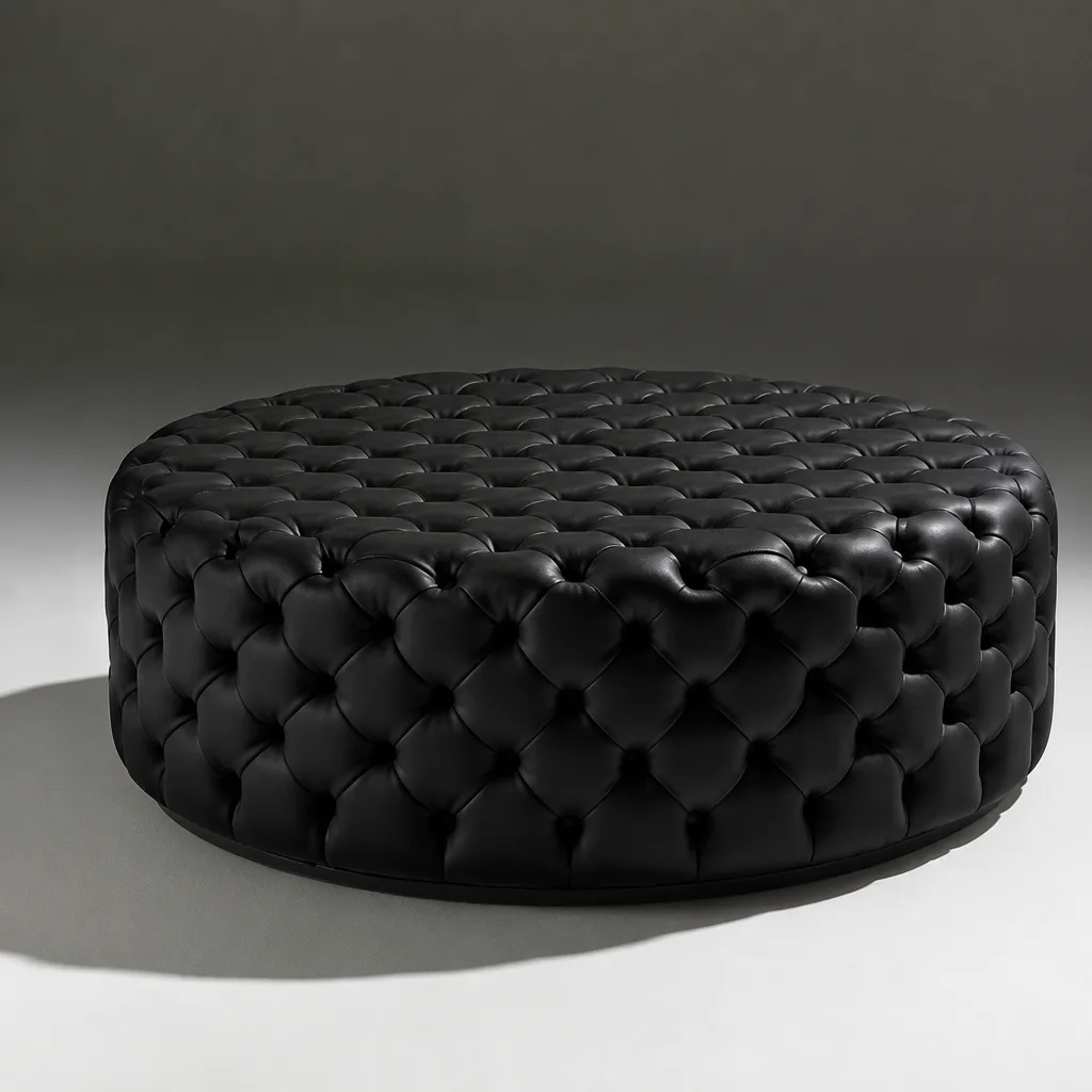 Round Buttoned Ottoman
