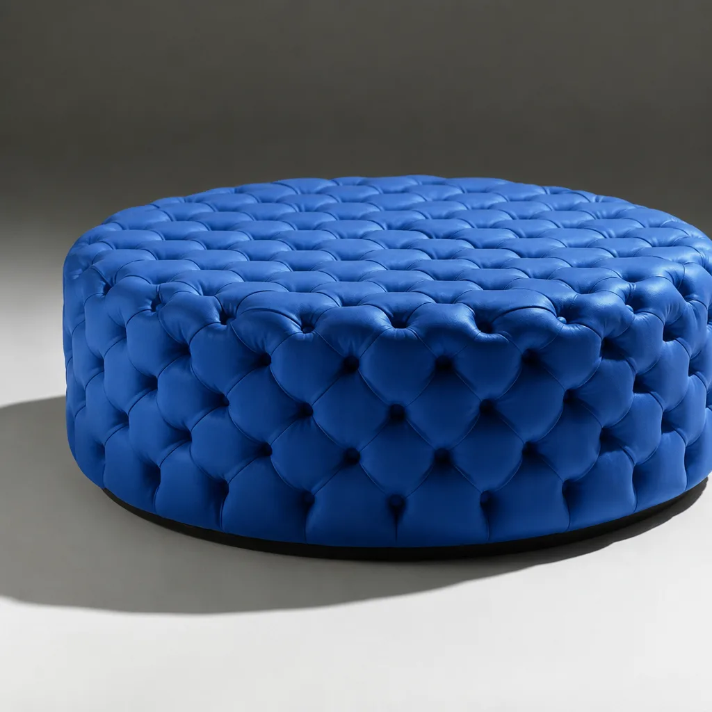 Round Buttoned Ottoman