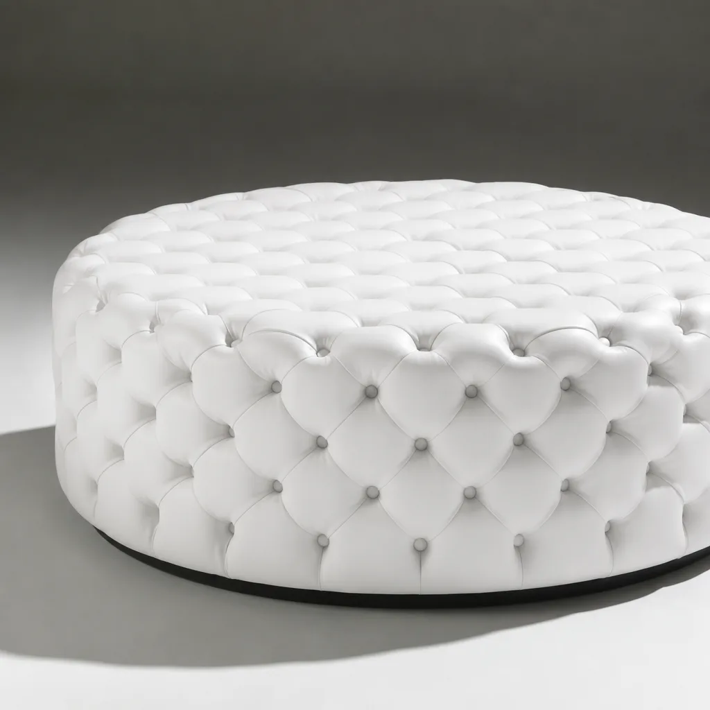 Round Buttoned Ottoman