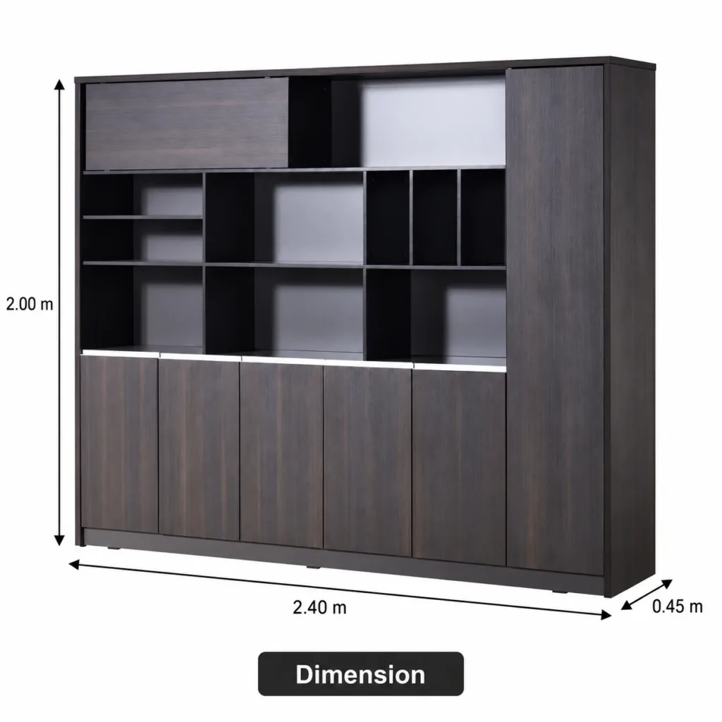 2.4M Dark Oak Wall Unit