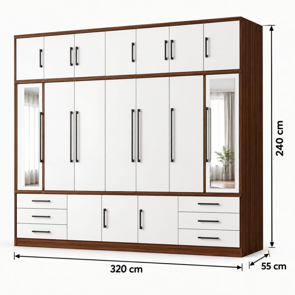 Large Modern Wardrobe With Mirrors