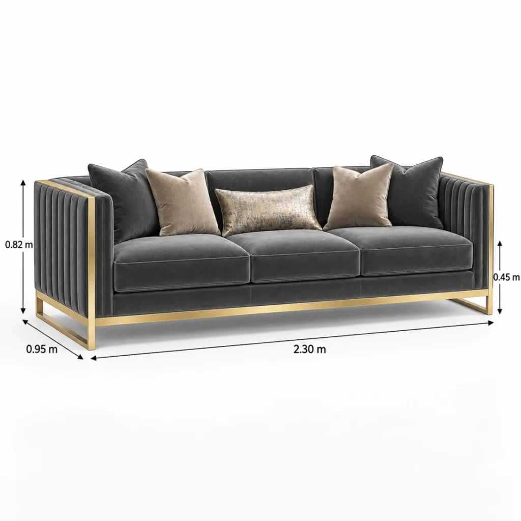 Luxe Noir 3 Seater Sofa