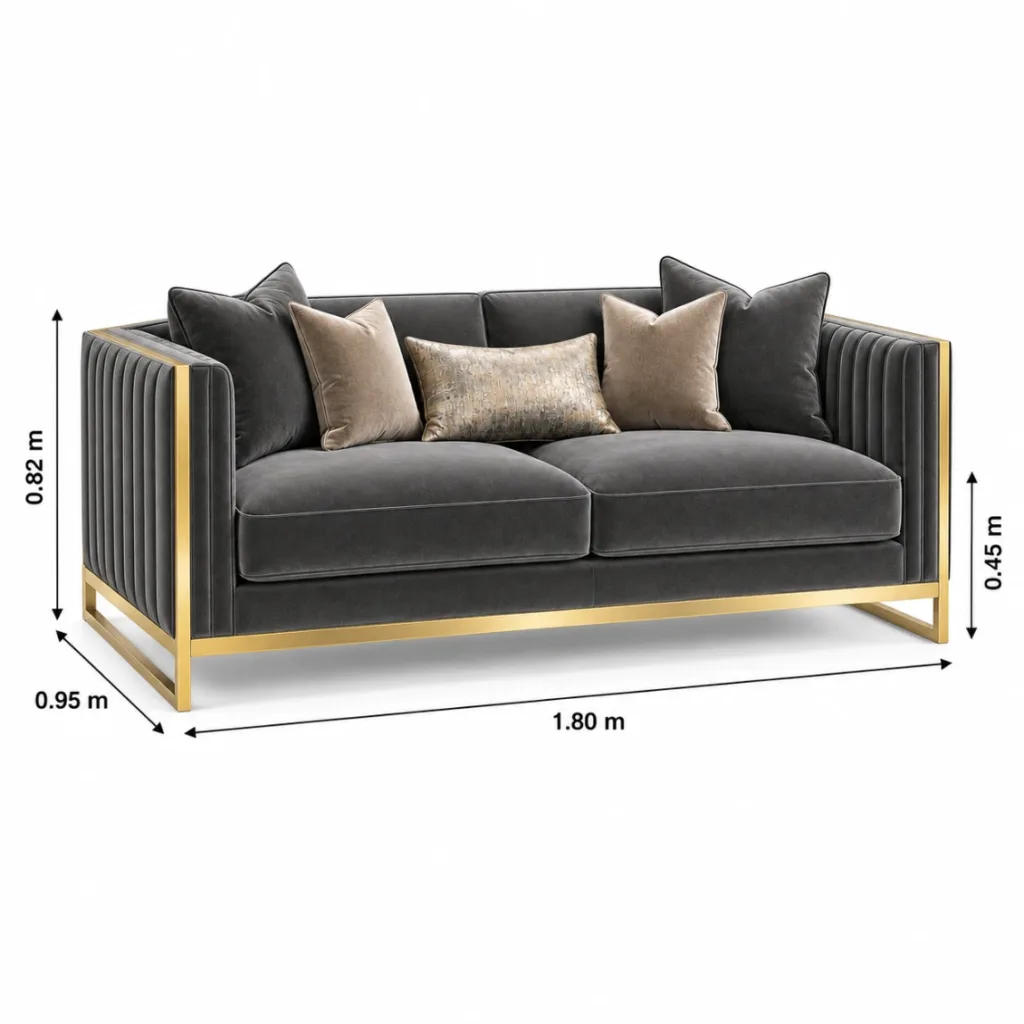 Luxe Noir 2 Seater Sofa