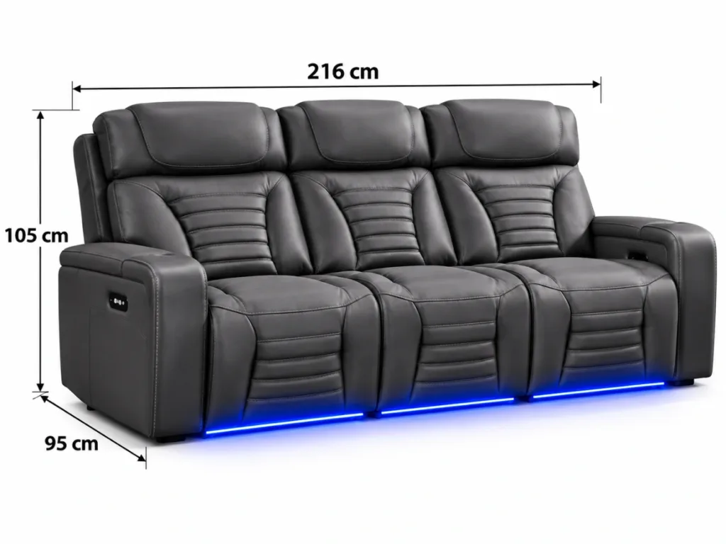 Cortiva 3+2+1 Luxury Electric Recliner Sofa Set