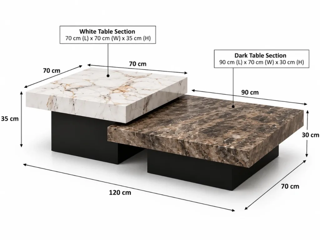 Aurelia Duo Luxury Marble Look Coffee Table Set