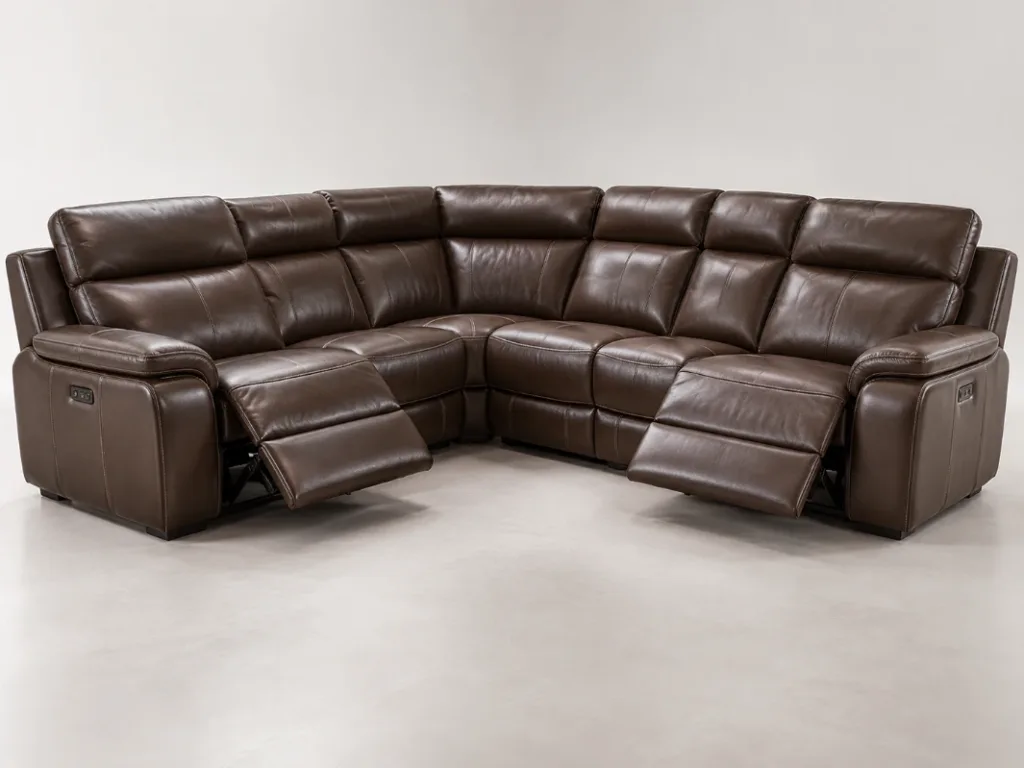 Monaco Luxury Recliner Lounge Suite – Corner Sofa, 2 Seater & Single Recliner – Dark Brown