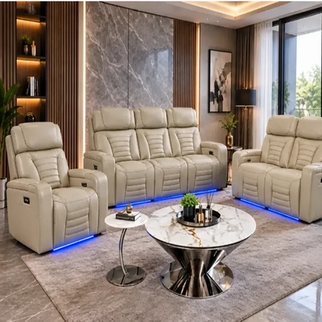 Cortiva 3+2+1 Luxury Electric Recliner Sofa Set