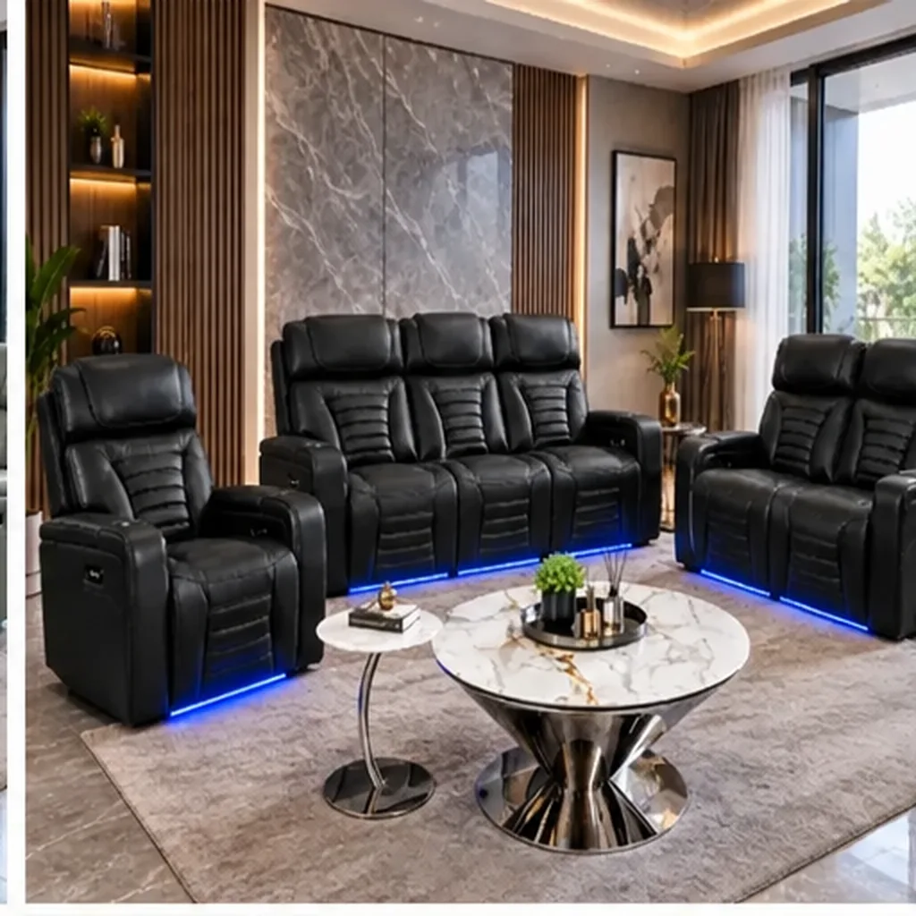 Cortiva 3+2+1 Luxury Electric Recliner Sofa Set
