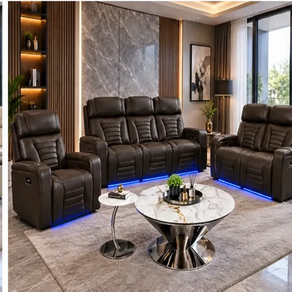 Cortiva 3+2+1 Luxury Electric Recliner Sofa Set
