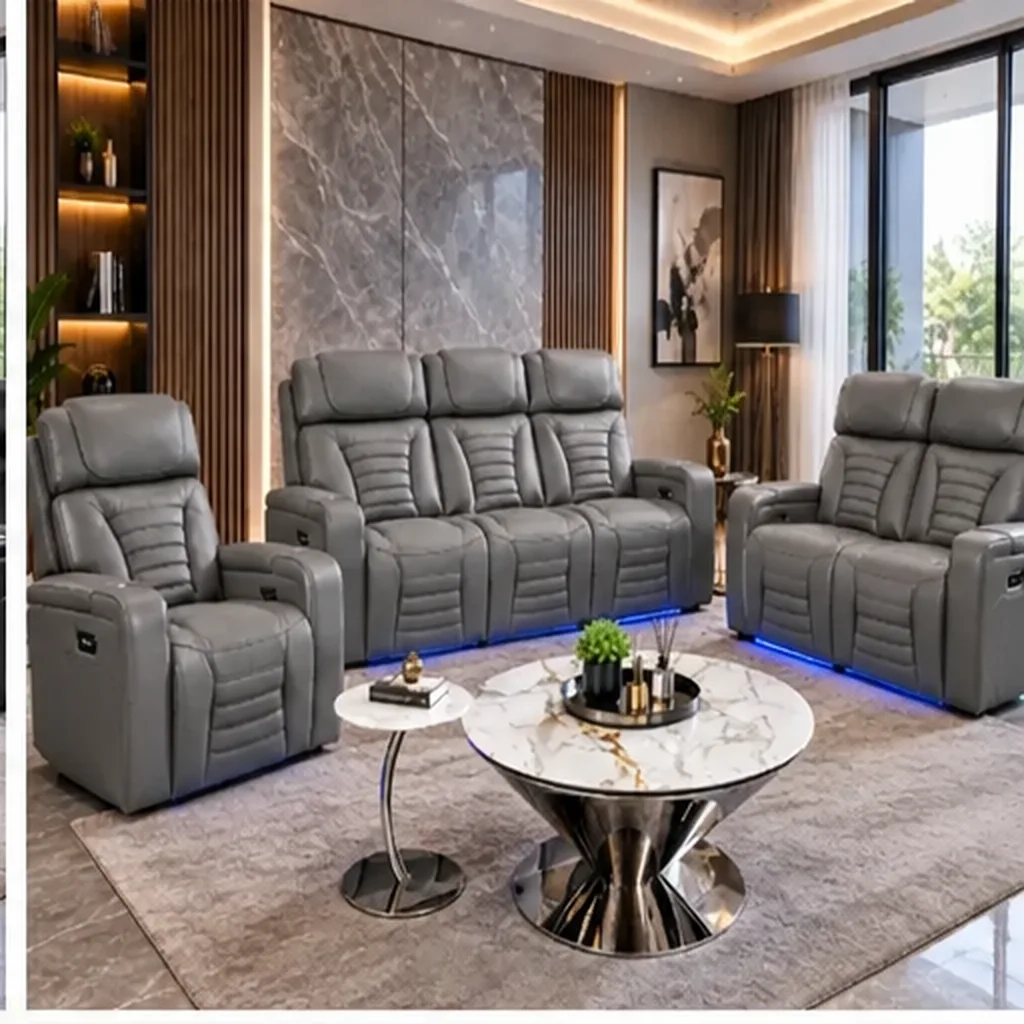 Cortiva 3+2+1 Luxury Electric Recliner Sofa Set