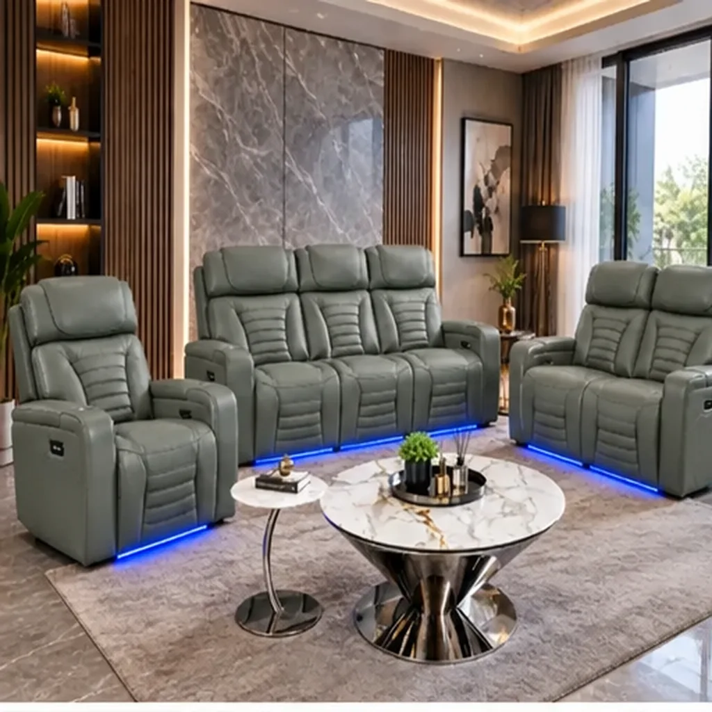Cortiva 3+2+1 Luxury Electric Recliner Sofa Set
