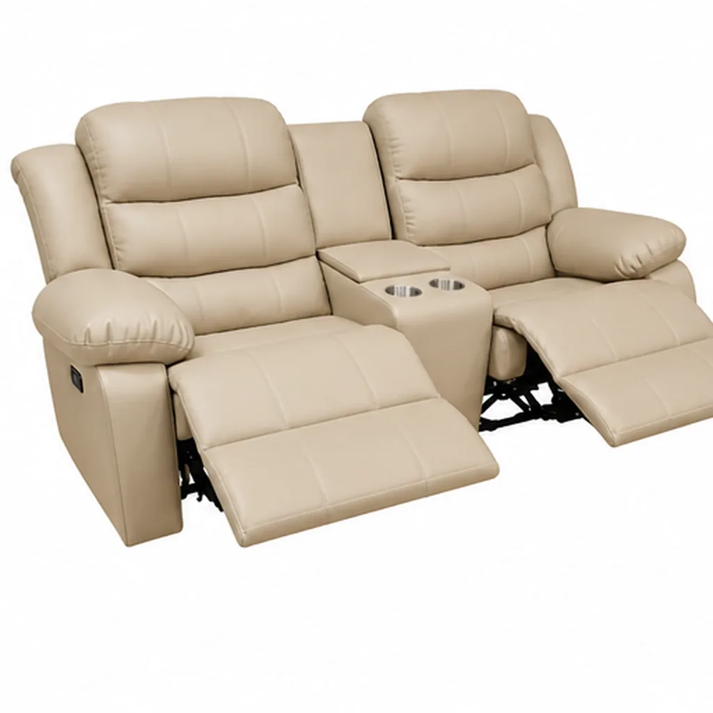 Dark Grey Full Euro Leather 2 Seater Recliner Sofa Couch