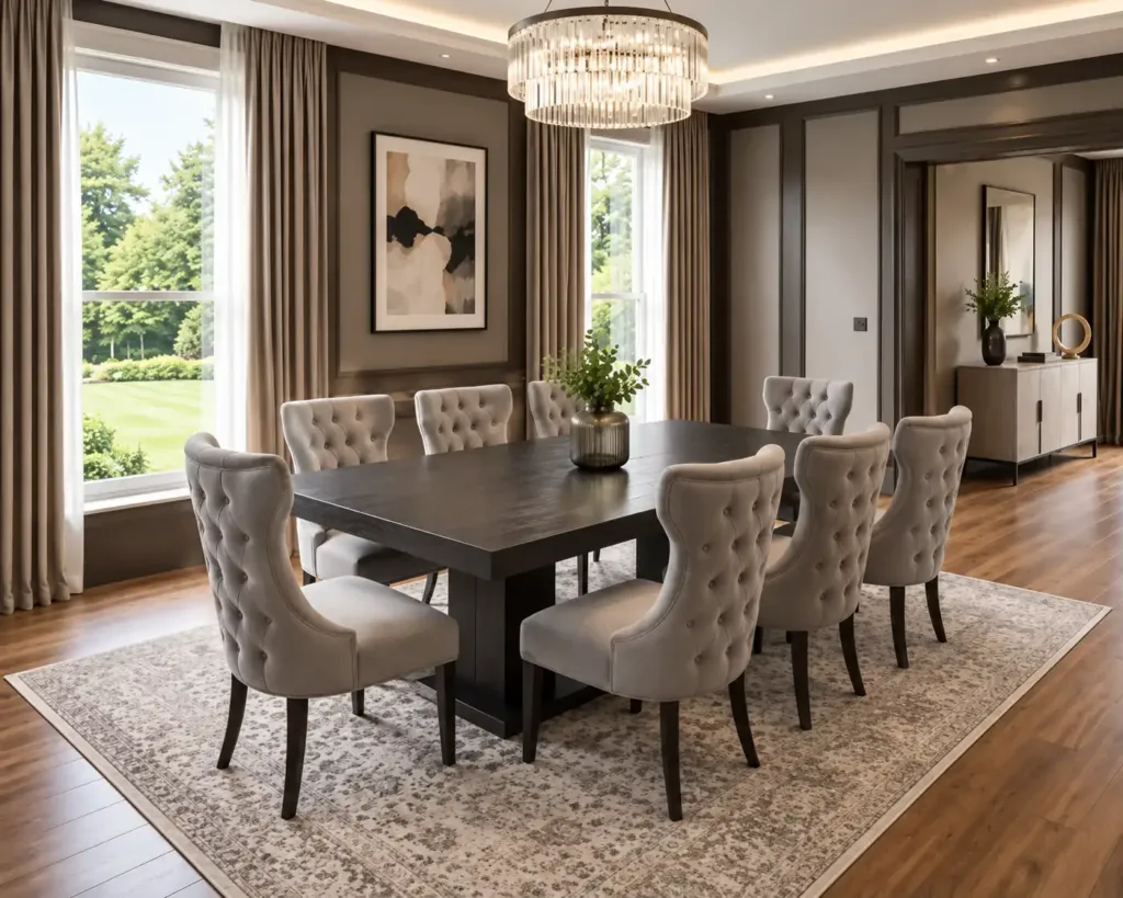 Luxury 8 Modern Seater Dinning Table Set Engineered Wood 8 Seater Dining Set