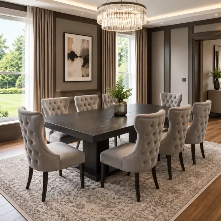 Luxury 8- Modern Seater Dinning Table Set Engineered Wood 8 Seater Dining Set