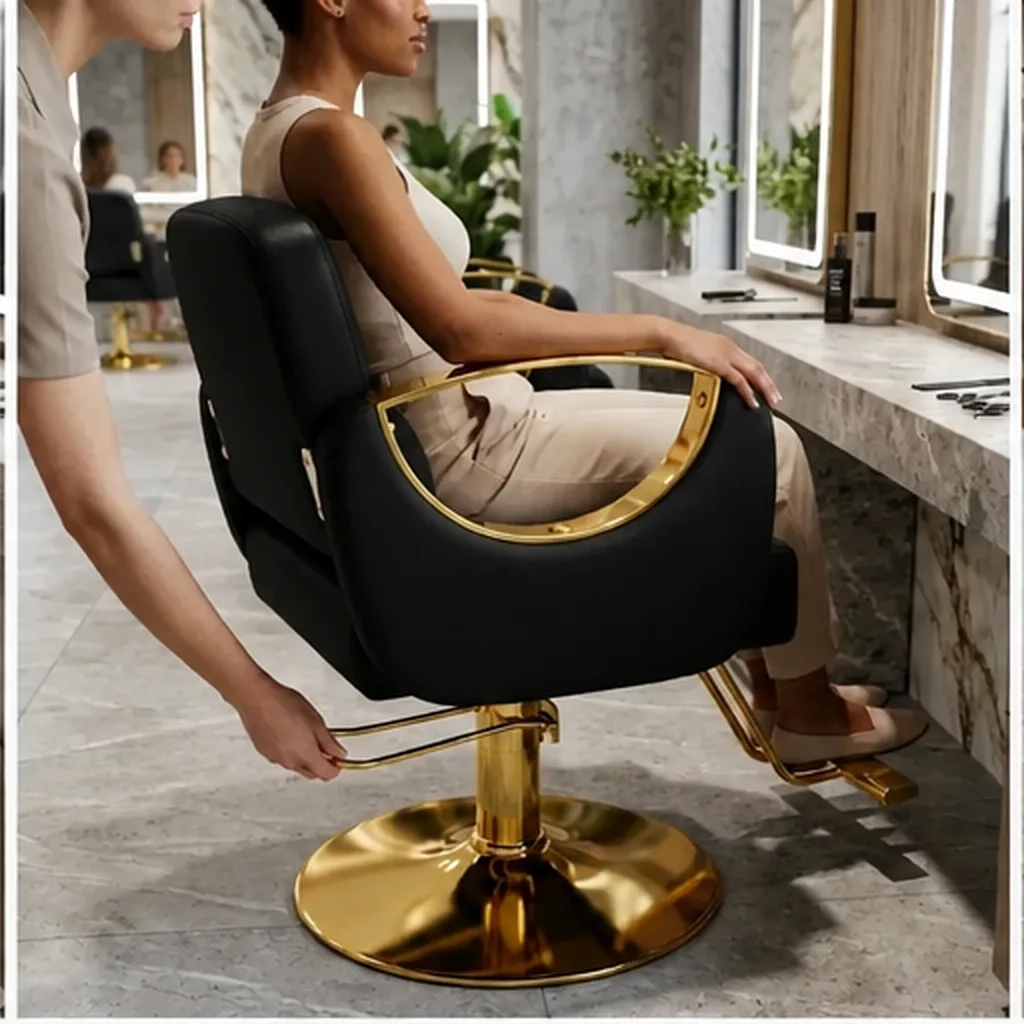 Gold Accent Hairdresser Salon Chair