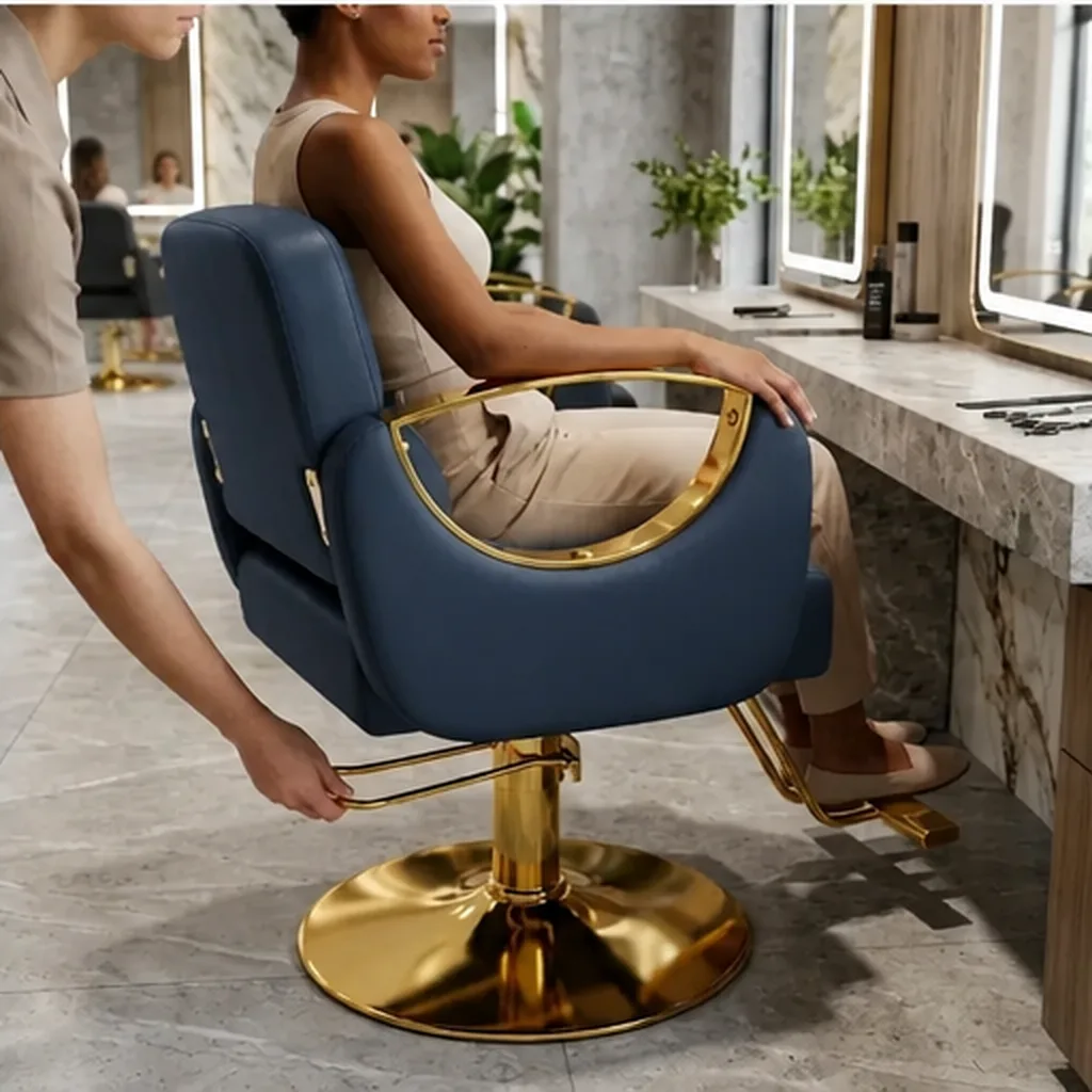 Gold Accent Hairdresser Salon Chair