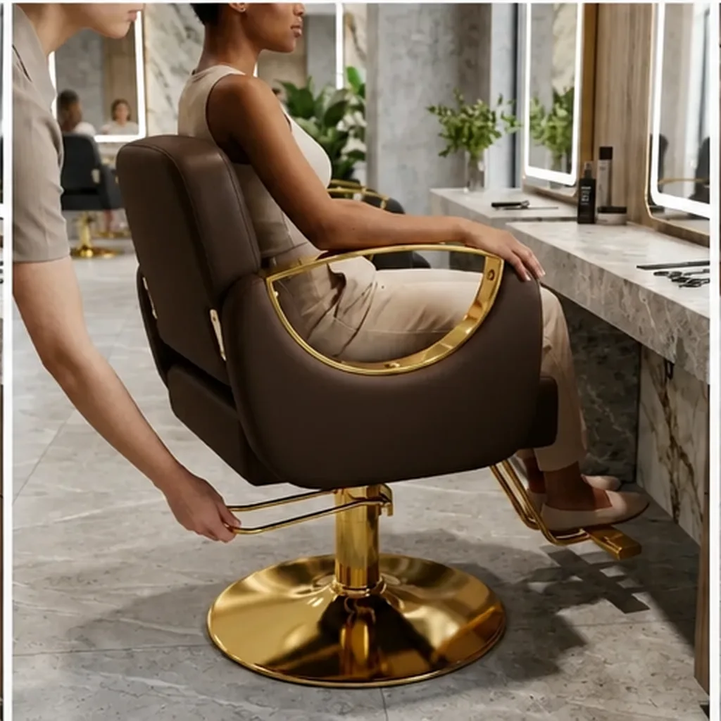 Gold Accent Hairdresser Salon Chair