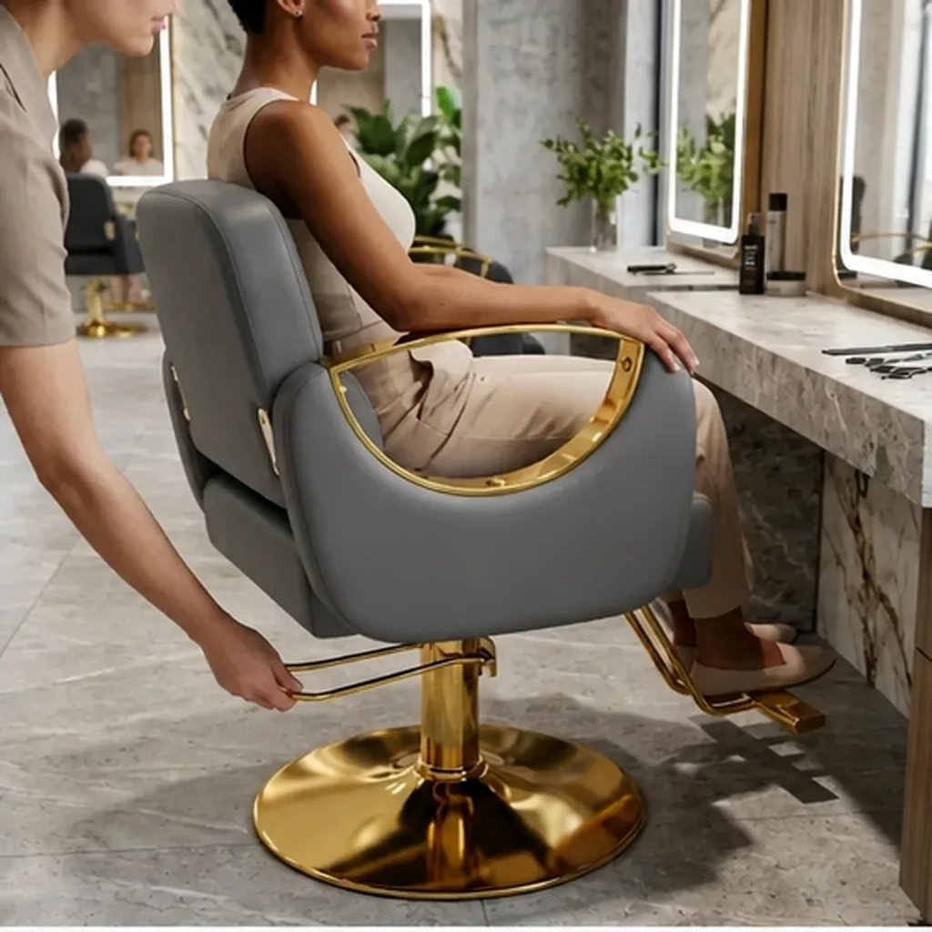 Gold Accent Hairdresser Salon Chair