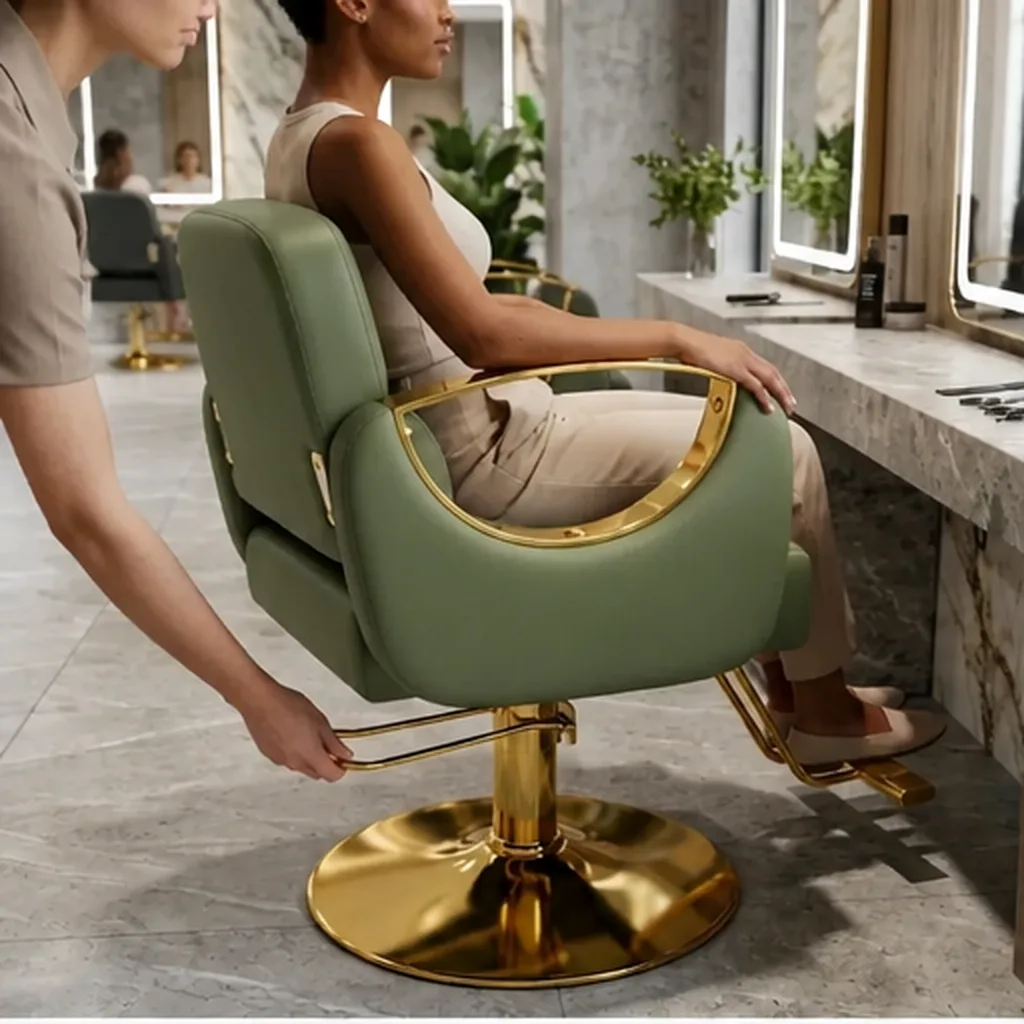 Gold Accent Hairdresser Salon Chair