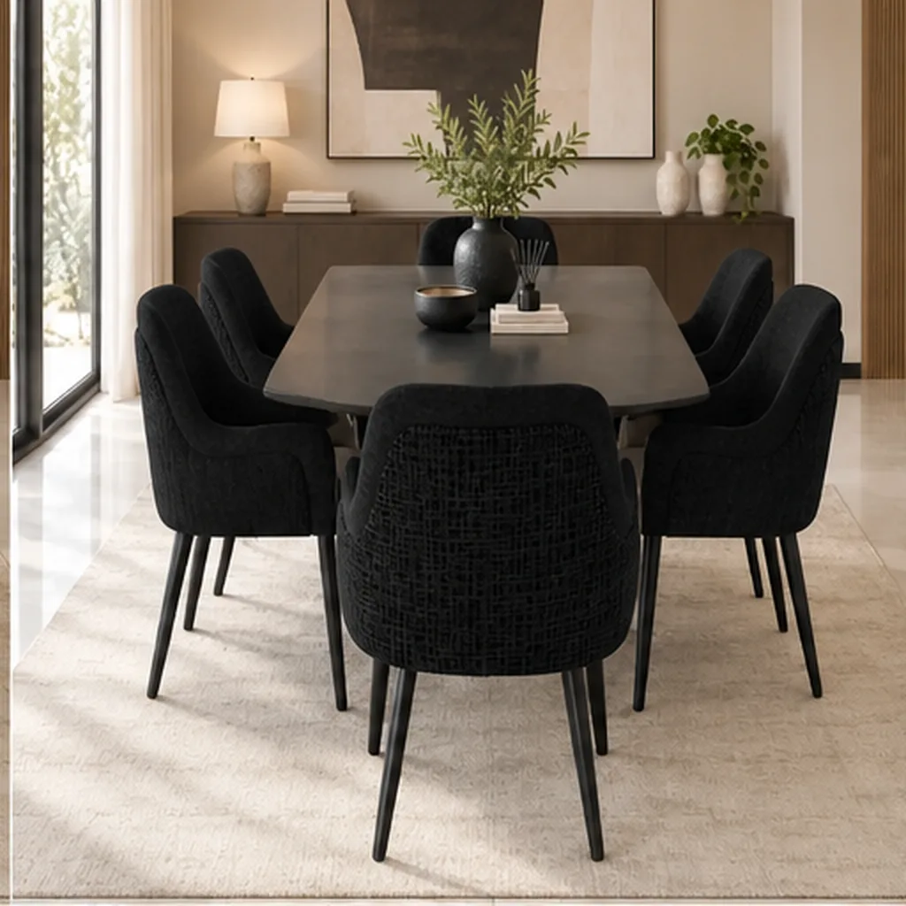 JOANNE 6 Seater Dining Set With Upholstered Chairs