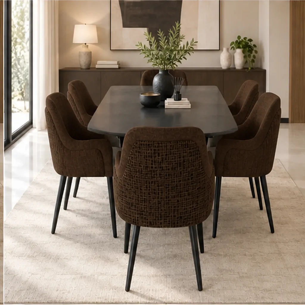 JOANNE 6 Seater Dining Set With Upholstered Chairs