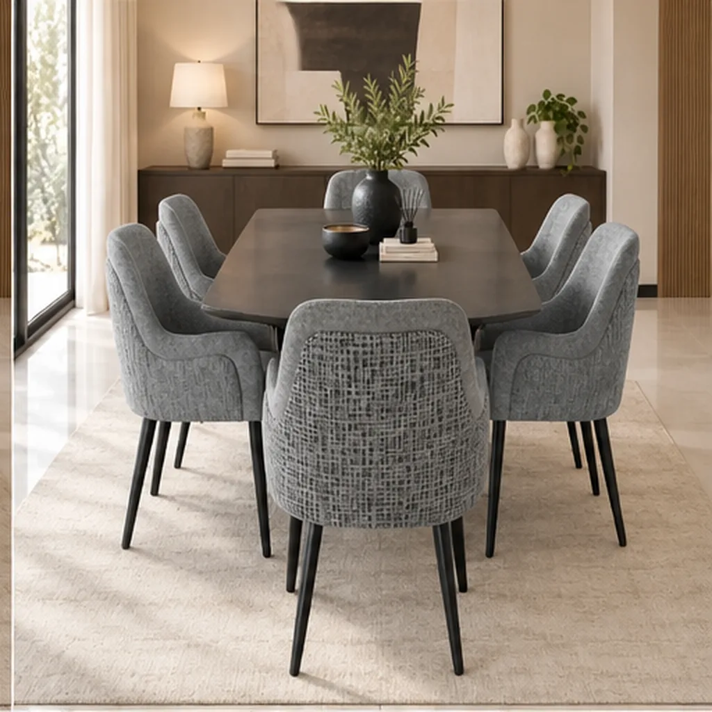 JOANNE 6 Seater Dining Set With Upholstered Chairs