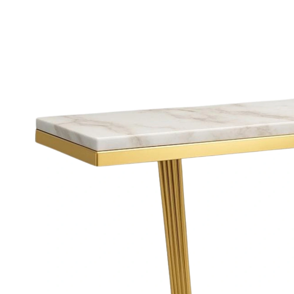 Cassia Marble Top Gold Console Table