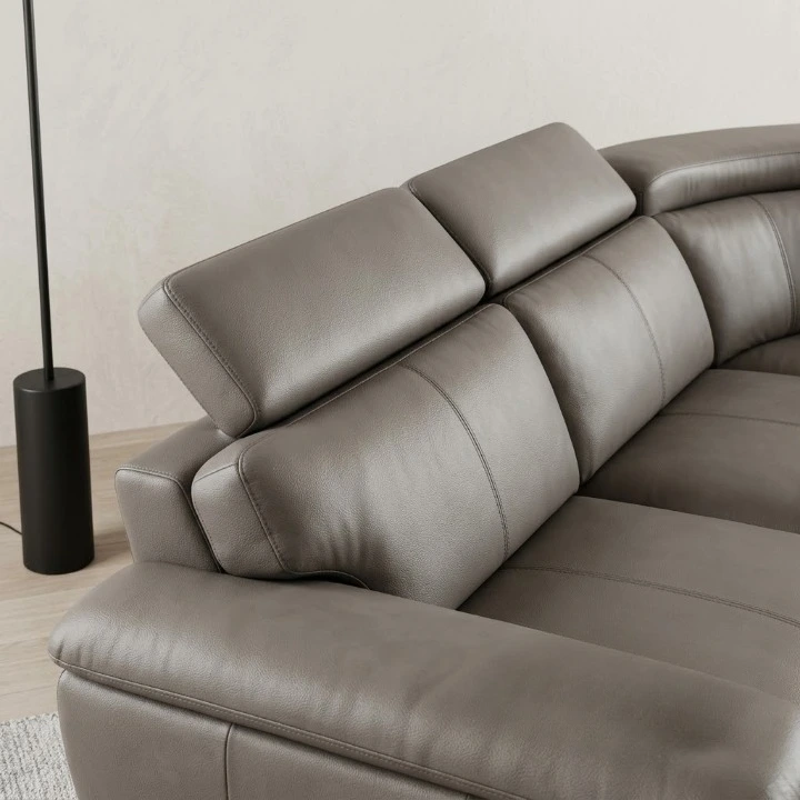 Modern L-Shape Sectional Lounge Suite with comfortable leather cushions and stylish design.