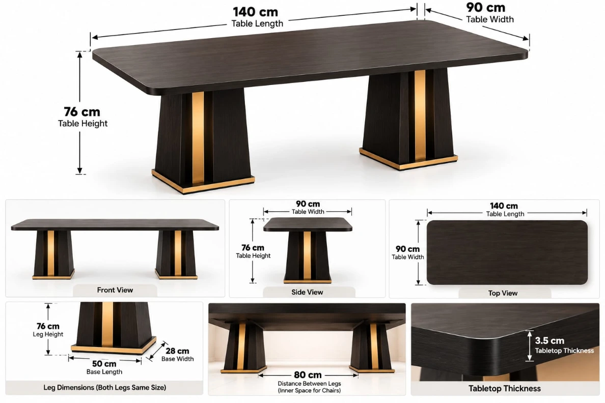 Joanne Premium 4-Seater Dining Set - Image 3