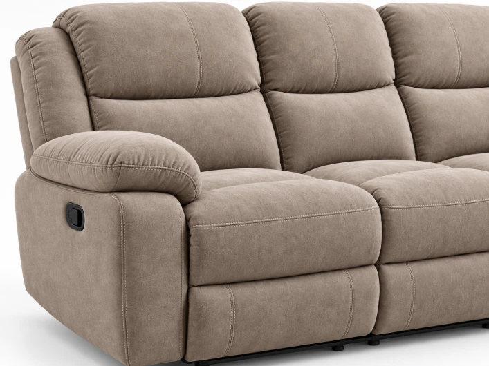 Milano Premium 3+2+1 Microfiber Fabric Recliner Lounge Suite - Image 7
